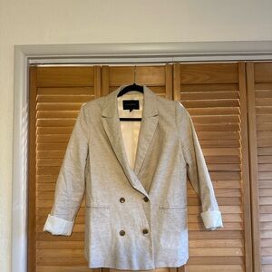 Banana Republic Light Gray Double-Breasted Blazer
